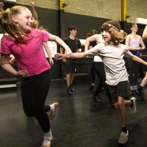 Girl and boy dancing